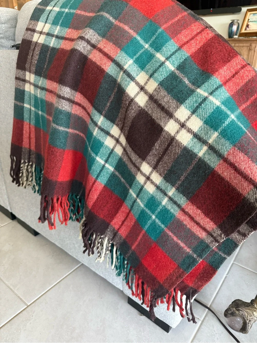 Vintage Ayers Pure Wool Strathcairn Plaid Throw Blanket 60x68” Scottish Tartan